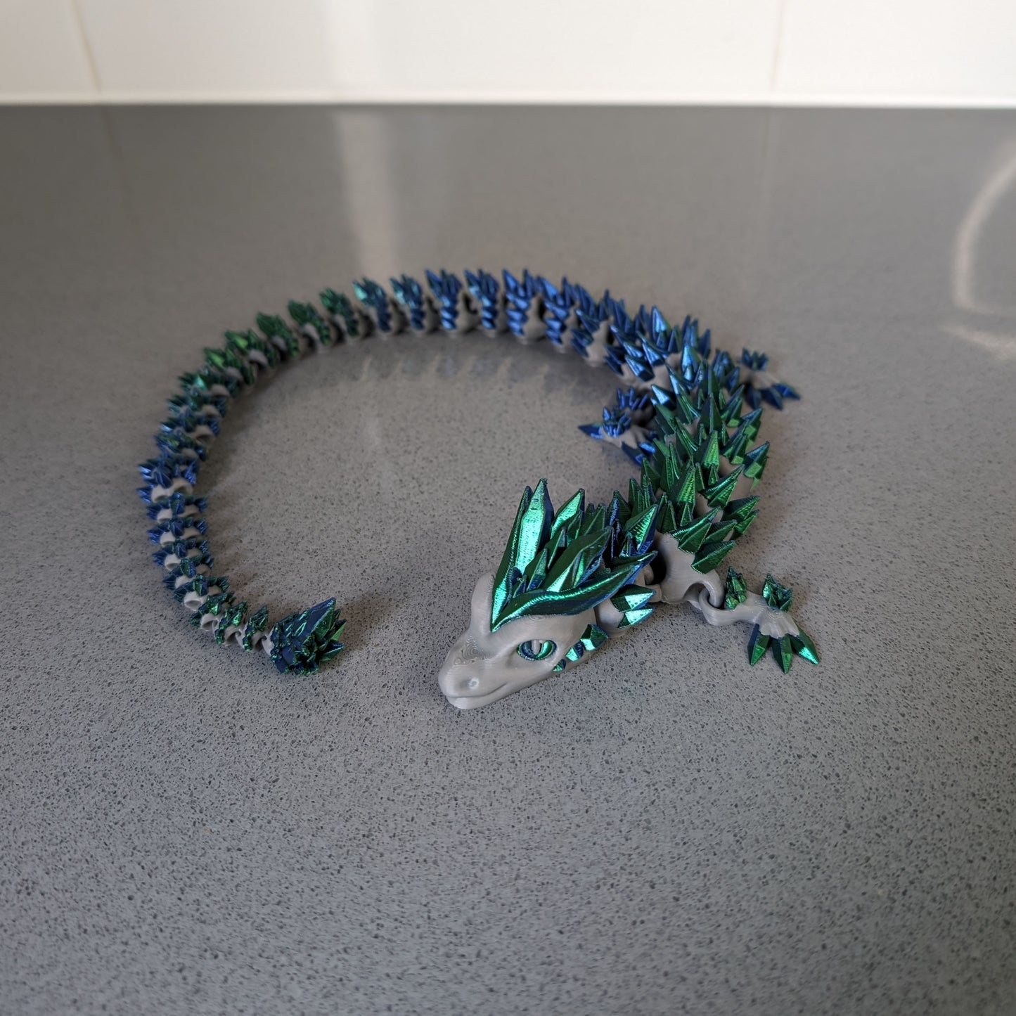 Articulated crystal dragon and egg combo