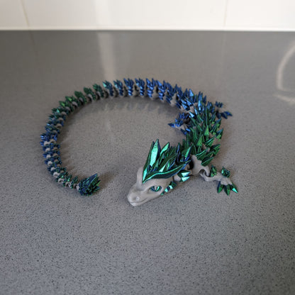 Articulated crystal dragon and egg combo