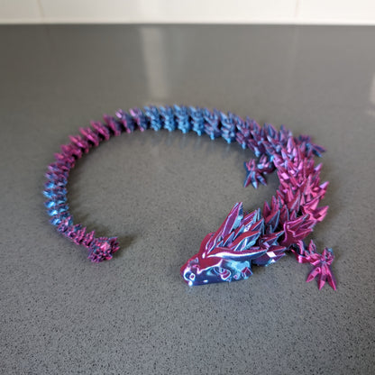 Articulated crystal dragon and egg combo