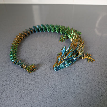 Articulated crystal dragon and egg combo