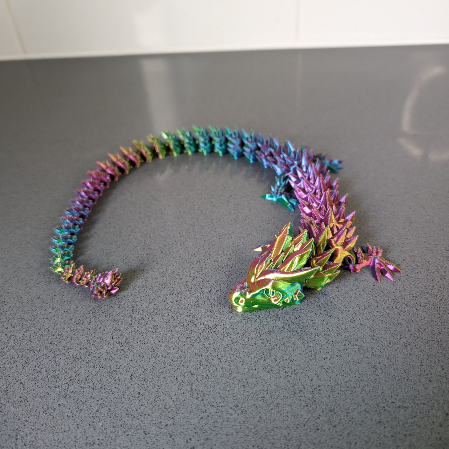 Articulated crystal dragon and egg combo