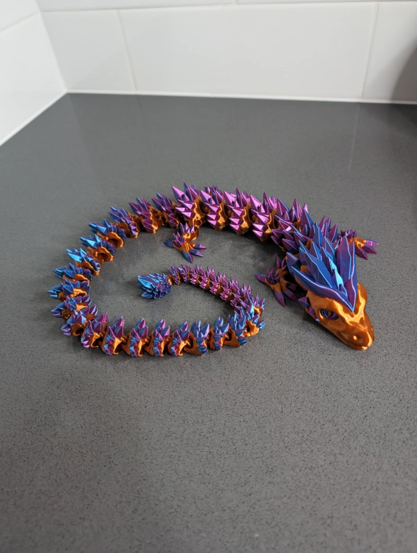 Articulated crystal dragon and egg combo