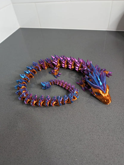 Articulated crystal dragon and egg combo